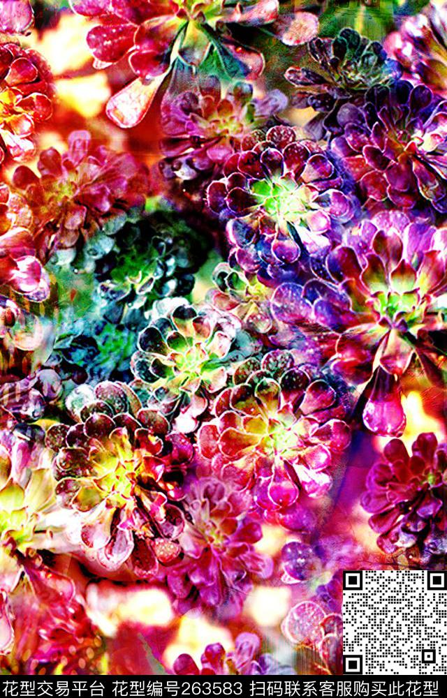 抽象炫彩梦幻数码印花华亿平台下载（图片编号: 263583） - 瓦栏（Walan）