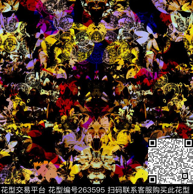 花卉鸟层次数码印花华亿平台下载（图片编号: 263595） - 瓦栏（Walan）