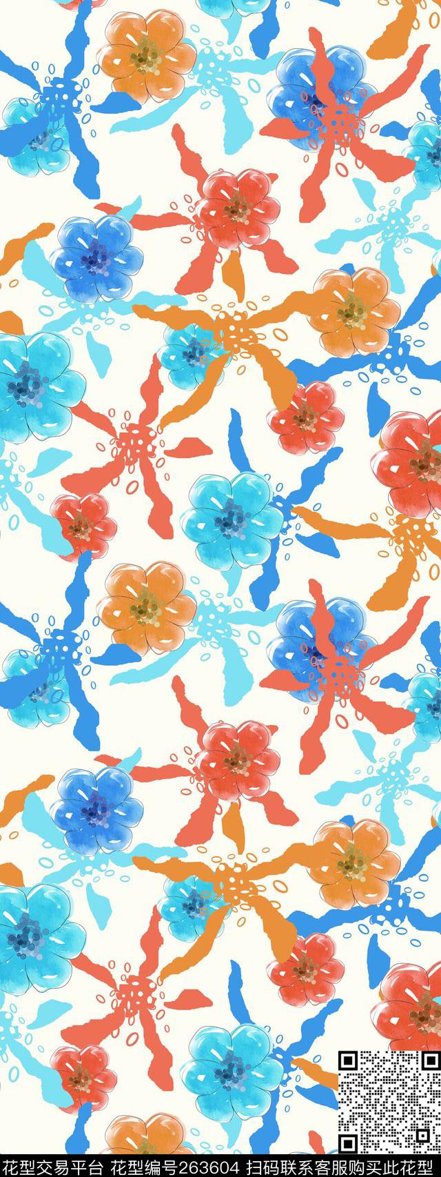 花卉淡雅简约传统印花华亿平台下载（图片编号: 263604） - 瓦栏（Walan）