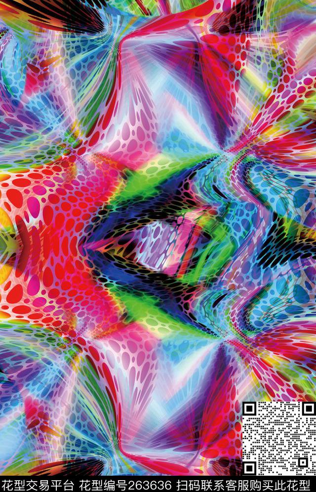 抽象烟雾炫彩数码印花华亿平台下载（图片编号: 263636） - 瓦栏（Walan）