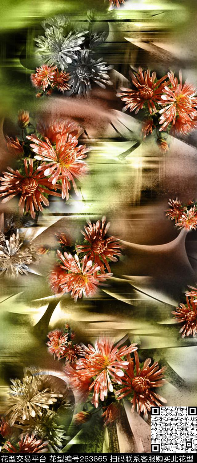 花卉数码光影数码印花华亿平台下载（图片编号: 263665） - 瓦栏（Walan）