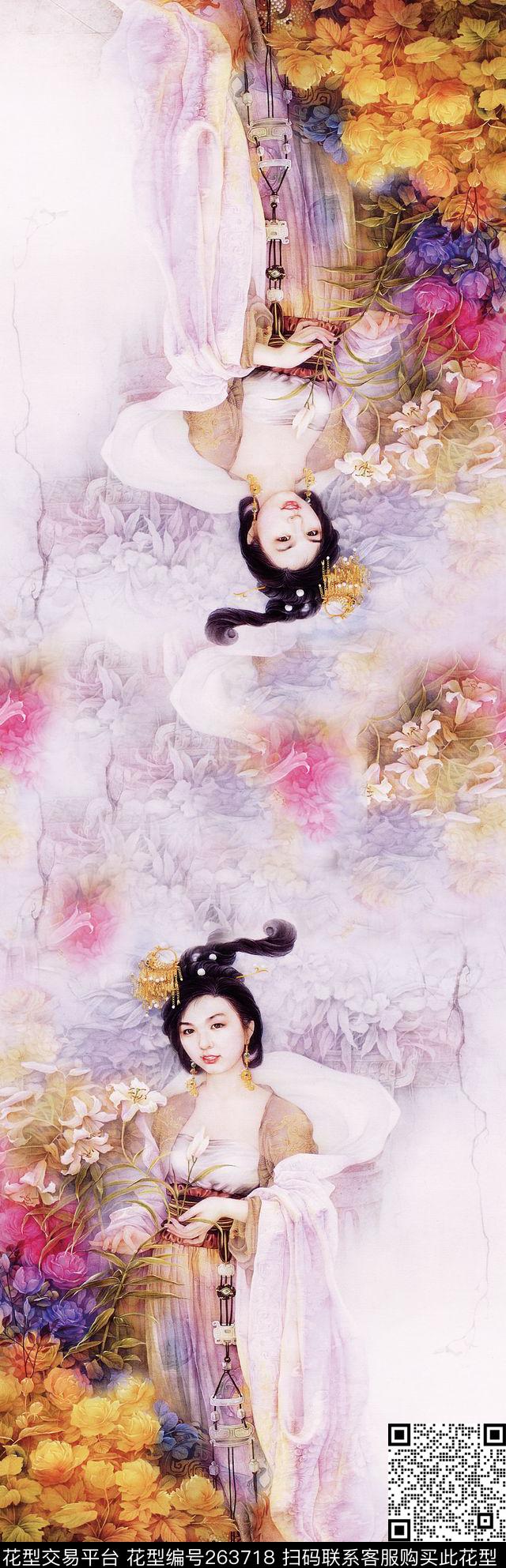 定位仕女长巾数码印花华亿平台下载（图片编号: 263718） - 瓦栏（Walan）