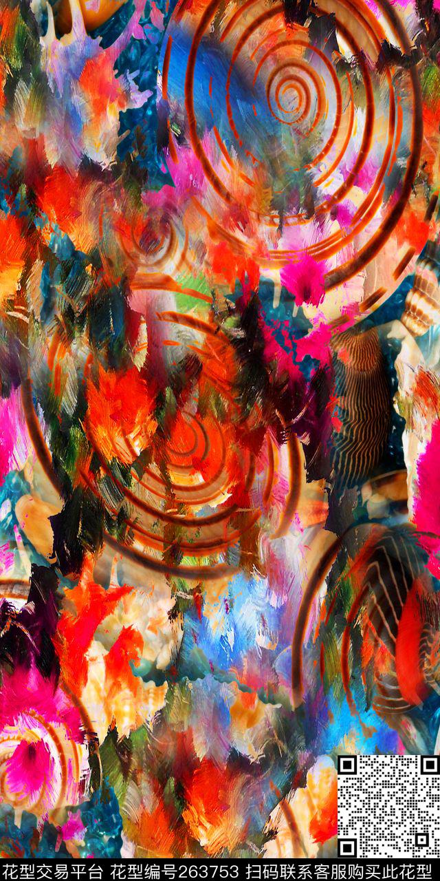 花卉复古富丽数码印花华亿平台下载（图片编号: 263753） - 瓦栏（Walan）