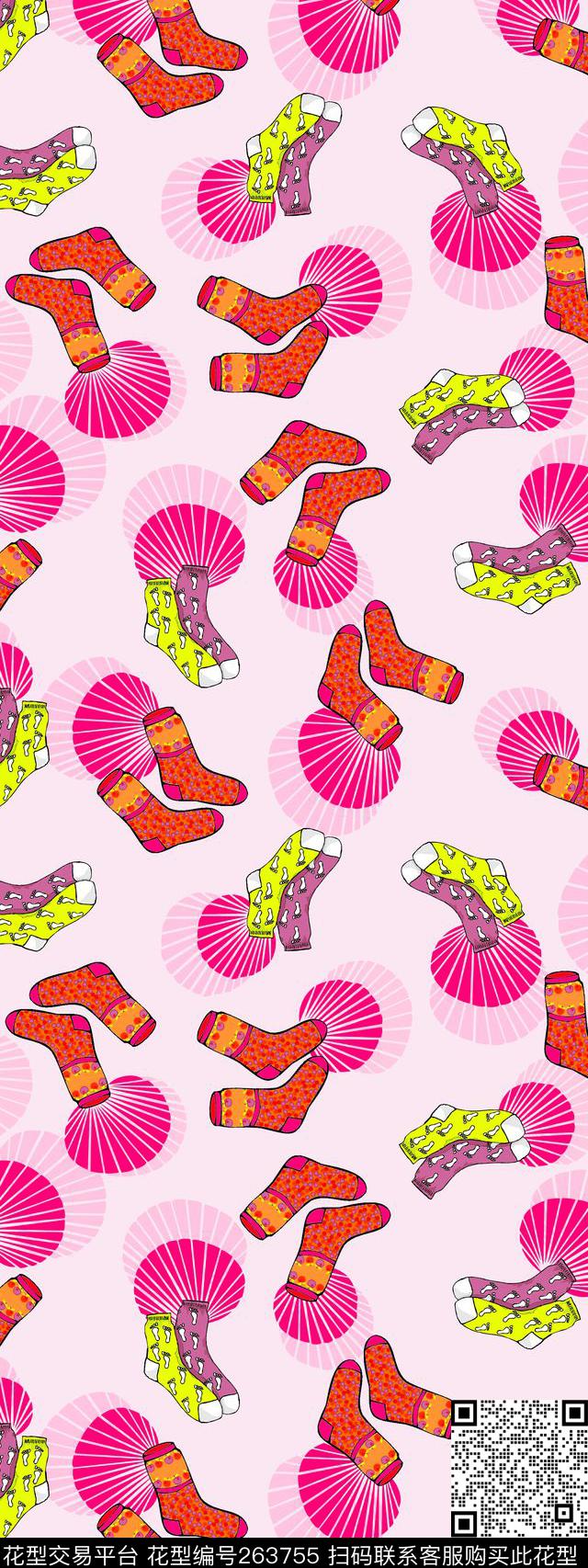 袜子卡通儿童传统印花华亿平台下载（图片编号: 263755） - 瓦栏（Walan）