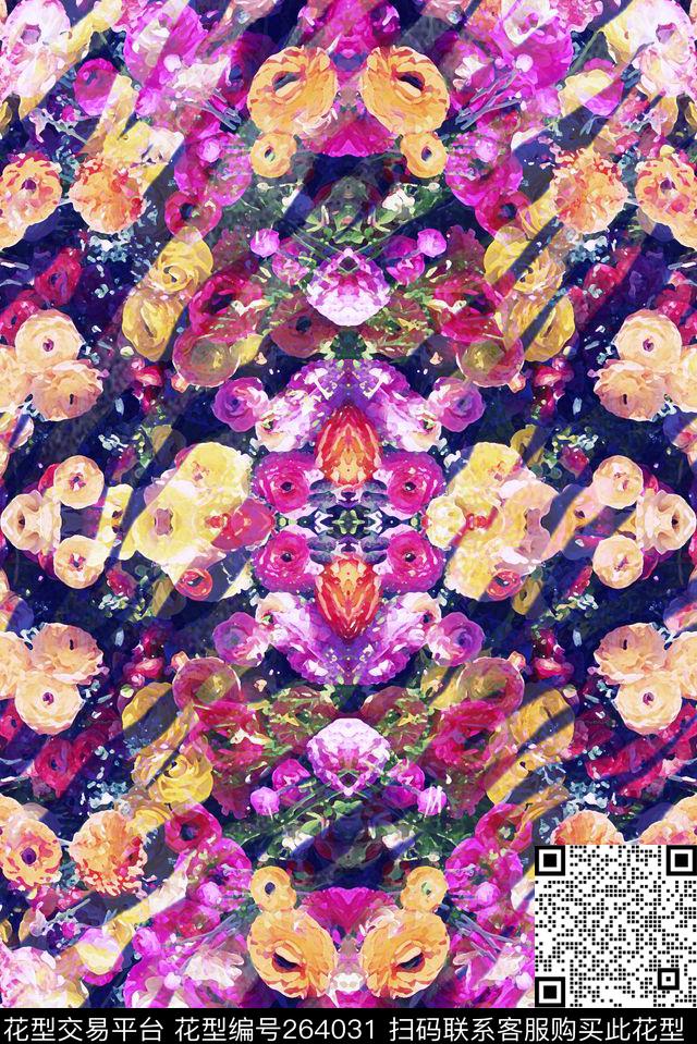 艺术效果手绘风肌理感数码印花华亿平台下载（图片编号: 264031） - 瓦栏（Walan）