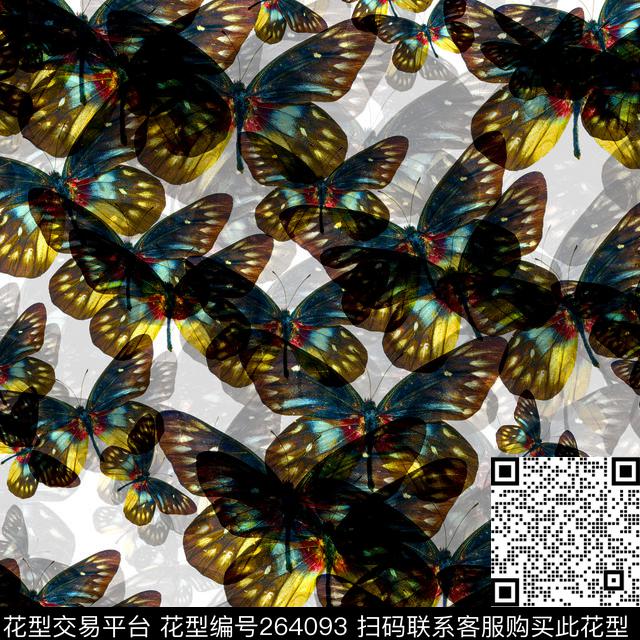动物昆虫蝴蝶数码印花华亿平台下载（图片编号: 264093） - 瓦栏（Walan）