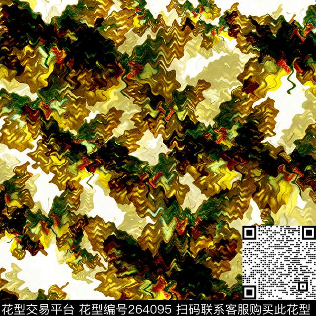 抽象水波纹波浪纹数码印花华亿平台下载（图片编号: 264095） - 瓦栏（Walan）