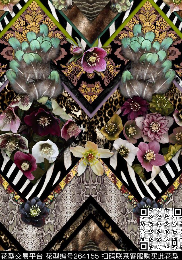 动物纹蛇纹豹纹数码印花华亿平台下载（图片编号: 264155） - 瓦栏（Walan）