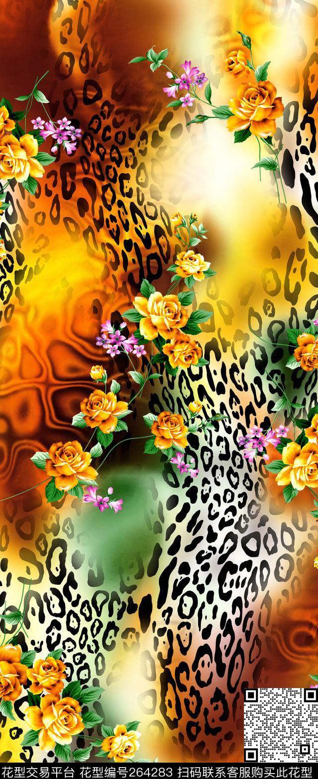 动物纹豹纹朦胧数码印花华亿平台下载（图片编号: 264283） - 瓦栏（Walan）