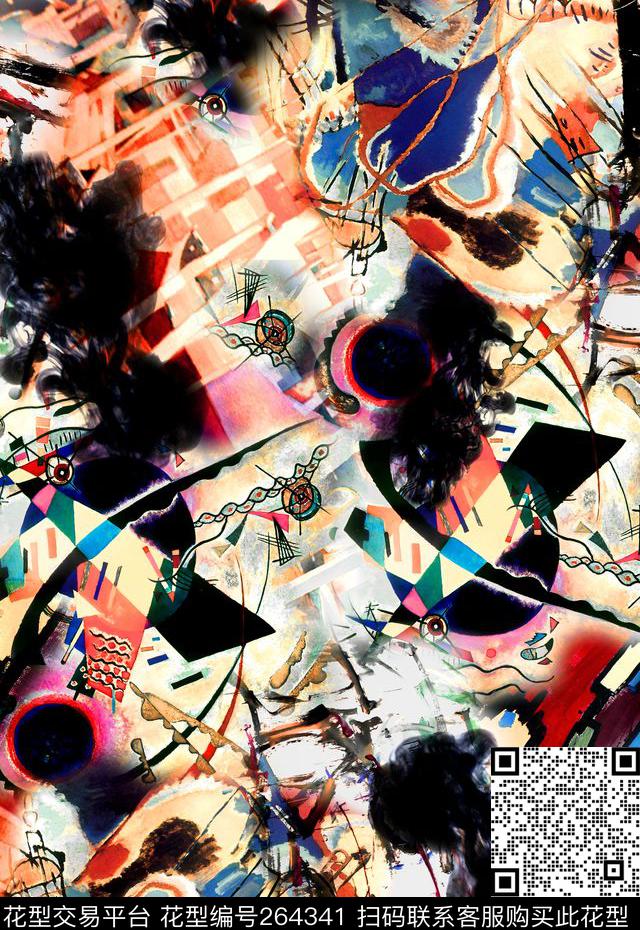 抽象数码印花华亿平台下载（图片编号: 264341） - 瓦栏（Walan）