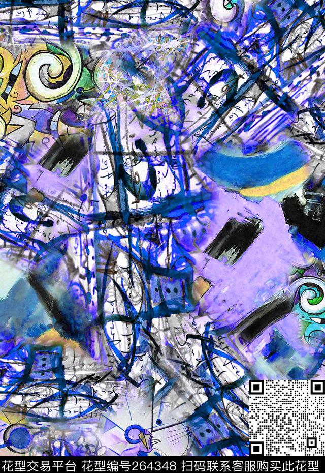 抽象数码印花华亿平台下载（图片编号: 264348） - 瓦栏（Walan）