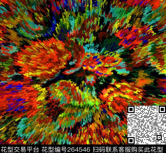 放射肌理抽象数码印花华亿平台下载（图片编号: 264546） - 瓦栏（Walan）