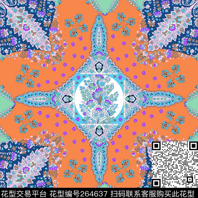 大牌古典花纹数码印花华亿平台下载（图片编号: 264637） - 瓦栏（Walan）