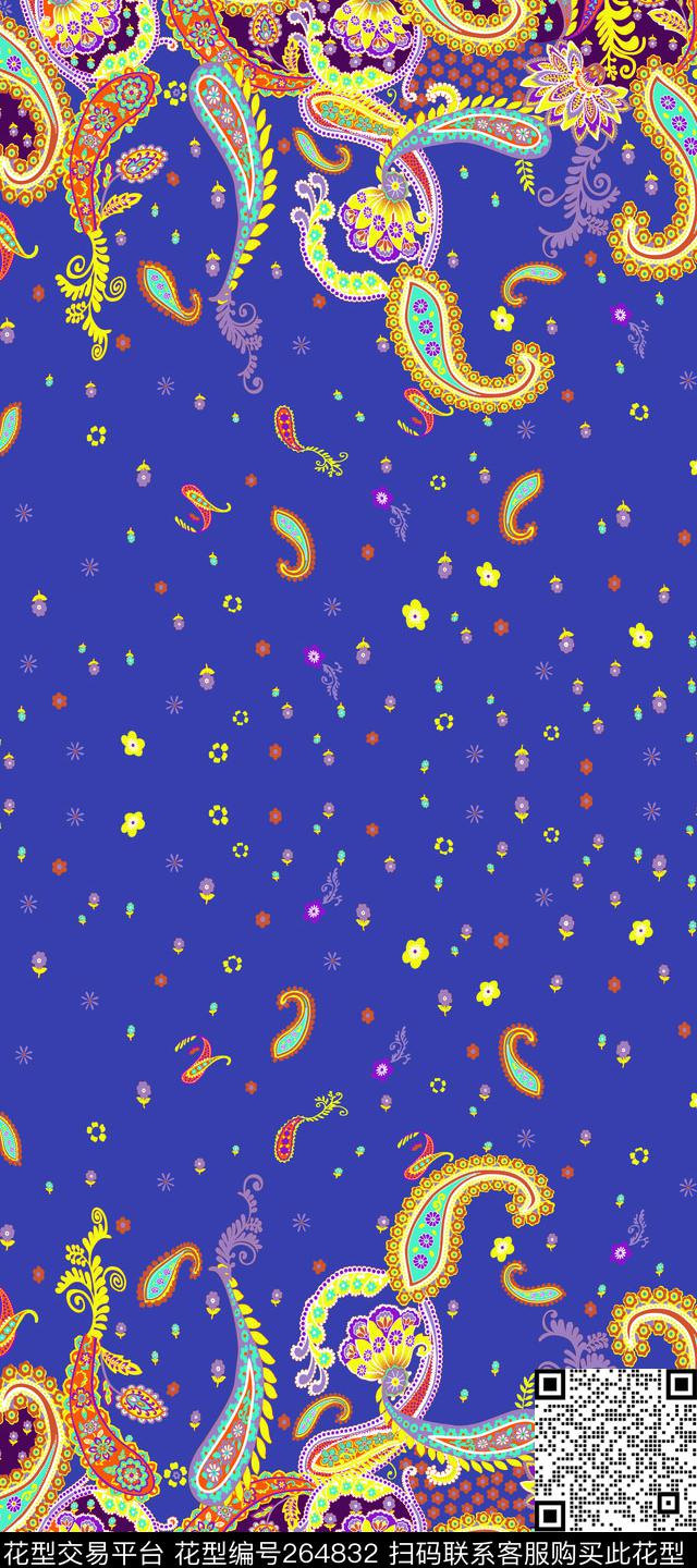 佩斯利火腿纹腰果纹传统印花华亿平台下载（图片编号: 264832） - 瓦栏（Walan）