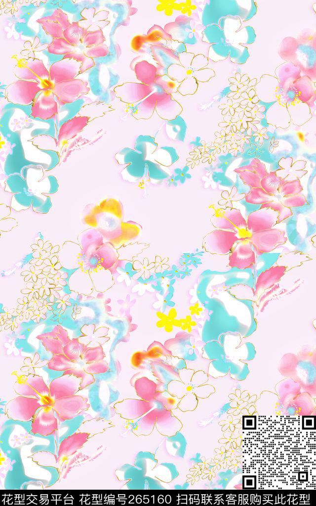 田园艺术花卉数码印花华亿平台下载（图片编号: 265160） - 瓦栏（Walan）