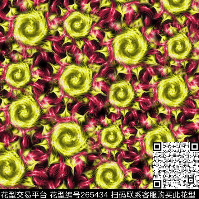 几何抽象复古数码印花华亿平台下载（图片编号: 265434） - 瓦栏（Walan）