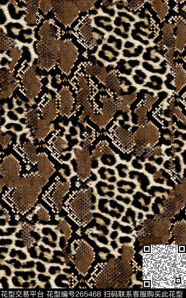 豹纹动物纹蛇纹数码印花华亿平台下载（图片编号: 265468） - 瓦栏（Walan）
