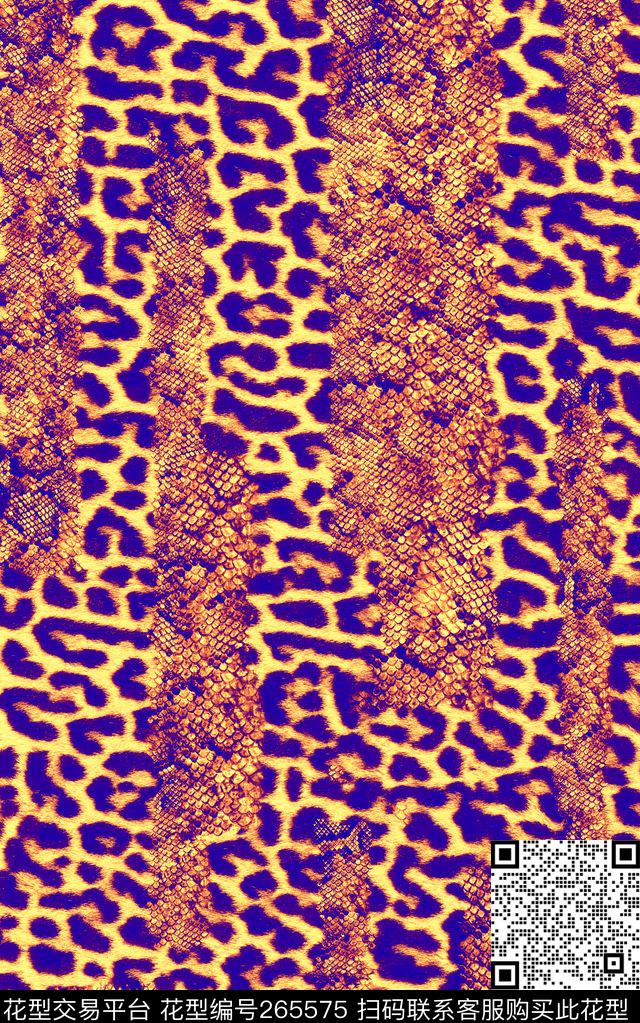 豹纹动物纹女装数码印花华亿平台下载（图片编号: 265575） - 瓦栏（Walan）