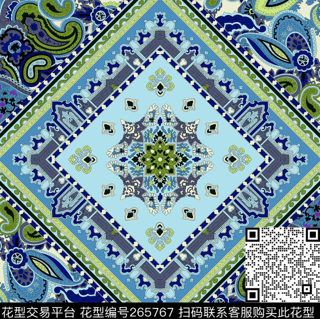 佩斯利纹样古典传统印花华亿平台下载（图片编号: 265767） - 瓦栏（Walan）