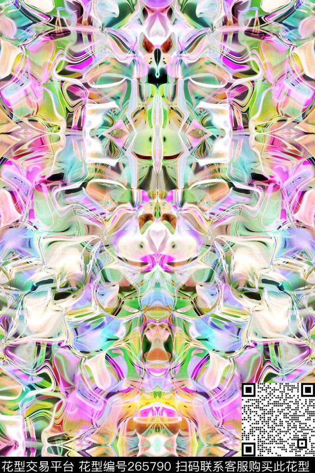 迷幻科技感水波数码印花华亿平台下载（图片编号: 265790） - 瓦栏（Walan）