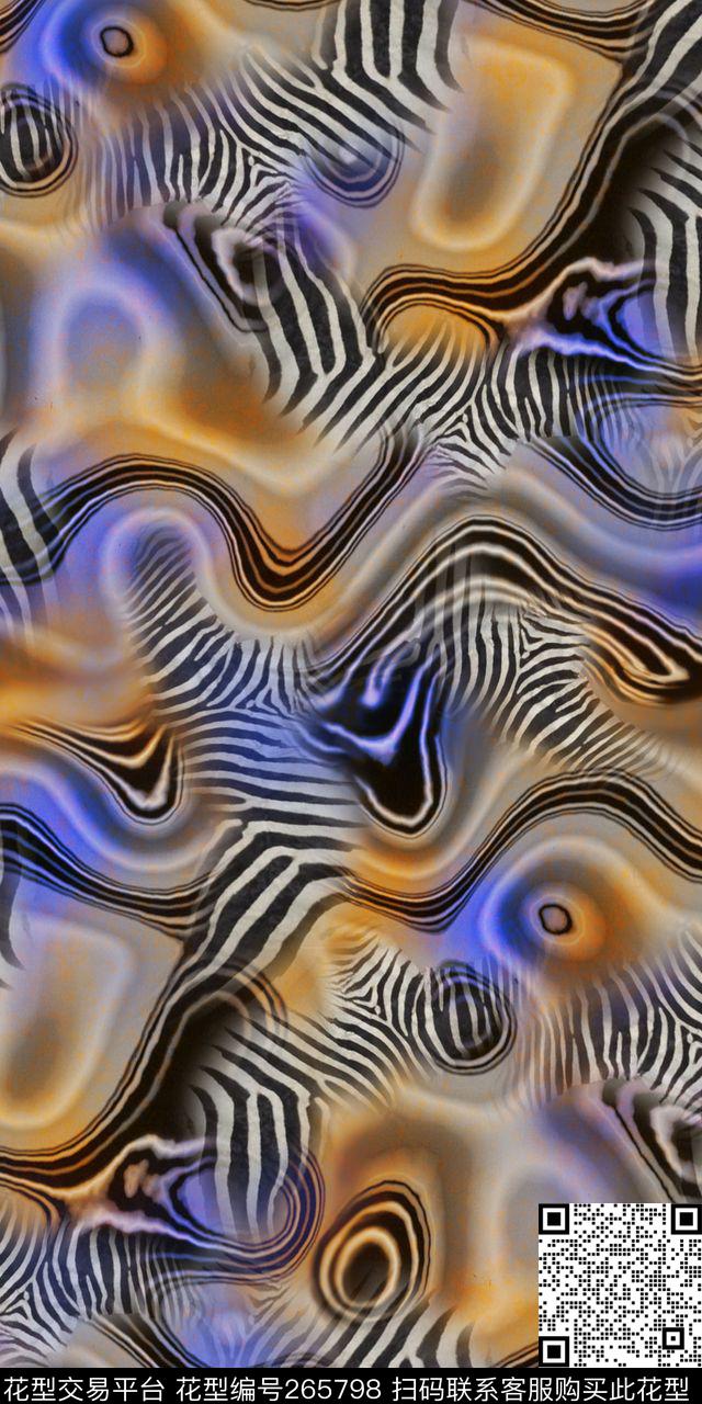 动物纹斑马纹渐变数码印花华亿平台下载（图片编号: 265798） - 瓦栏（Walan）