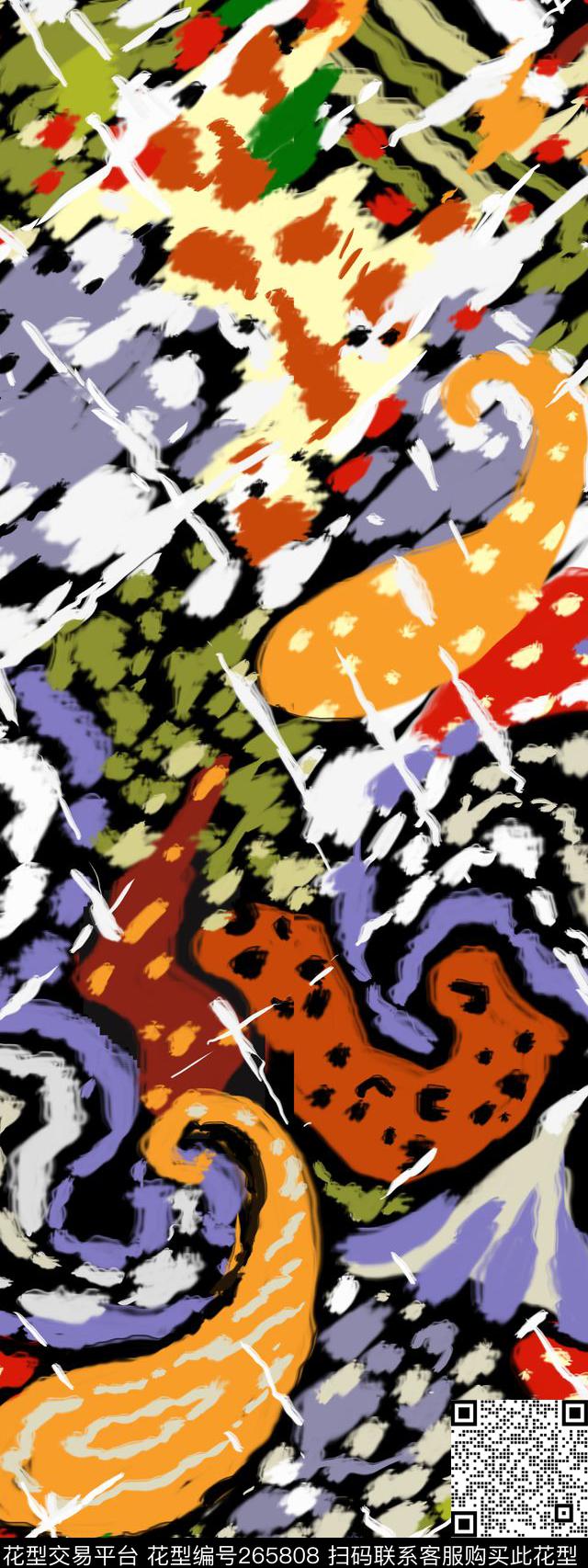 抽象肌理绘画数码印花华亿平台下载（图片编号: 265808） - 瓦栏（Walan）