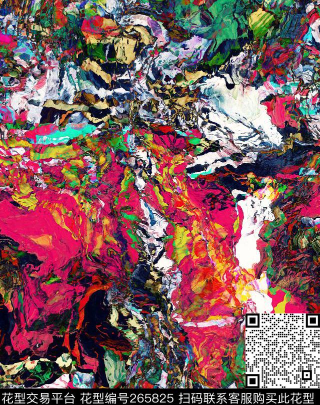 抽象肌理画笔数码印花华亿平台下载（图片编号: 265825） - 瓦栏（Walan）