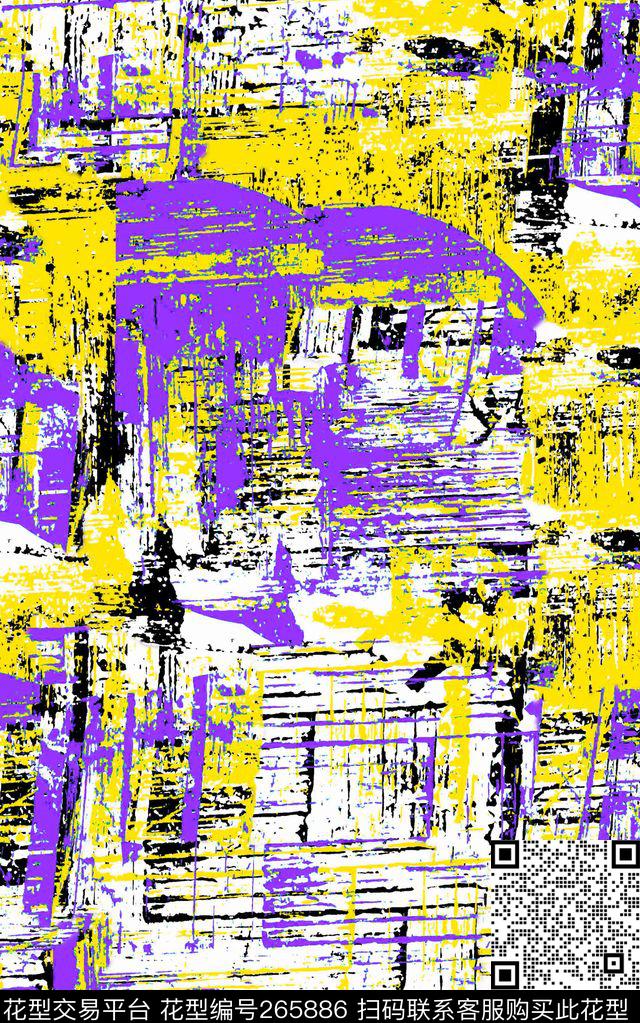 自由纹理笔触对比色复古传统印花华亿平台下载（图片编号: 265886） - 瓦栏（Walan）