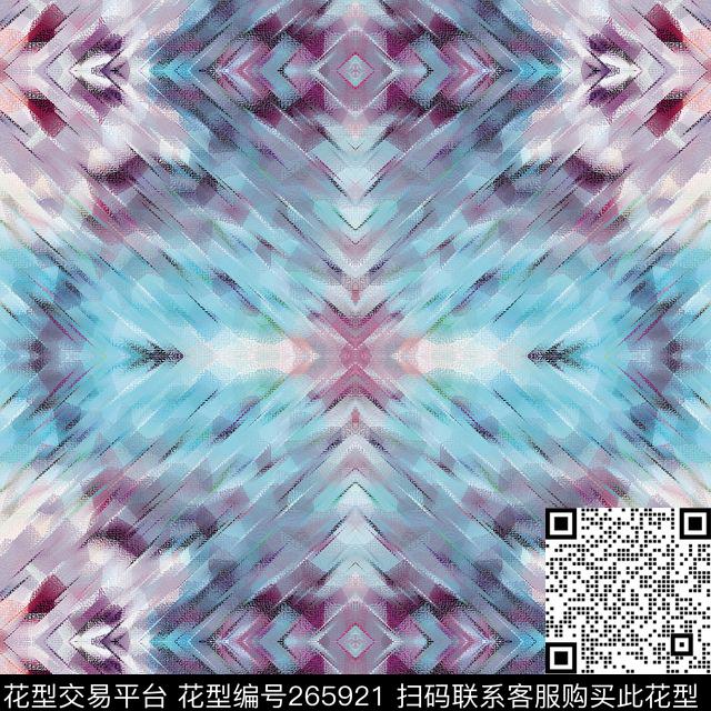 对称印象派水粉数码印花华亿平台下载（图片编号: 265921） - 瓦栏（Walan）