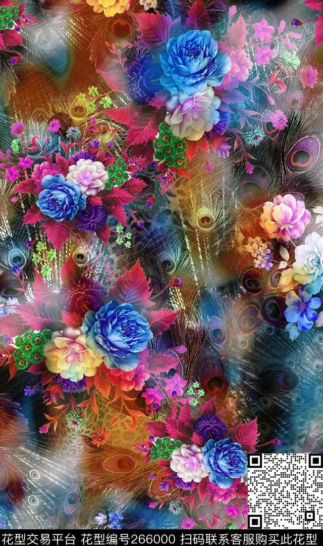 2潘神花卉类数码印花华亿平台下载（图片编号: 266000） - 瓦栏（Walan）
