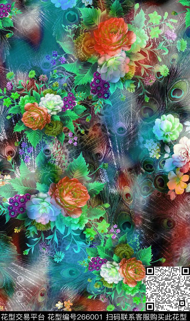 潘神花卉类数码印花华亿平台下载（图片编号: 266001） - 瓦栏（Walan）