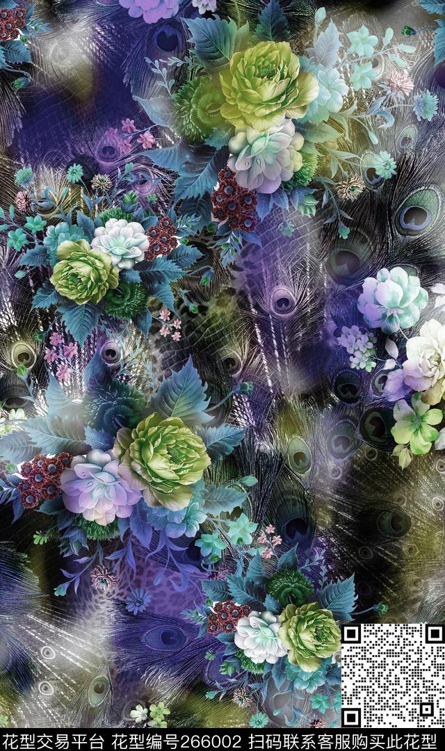 潘神花卉类数码印花华亿平台下载（图片编号: 266002） - 瓦栏（Walan）