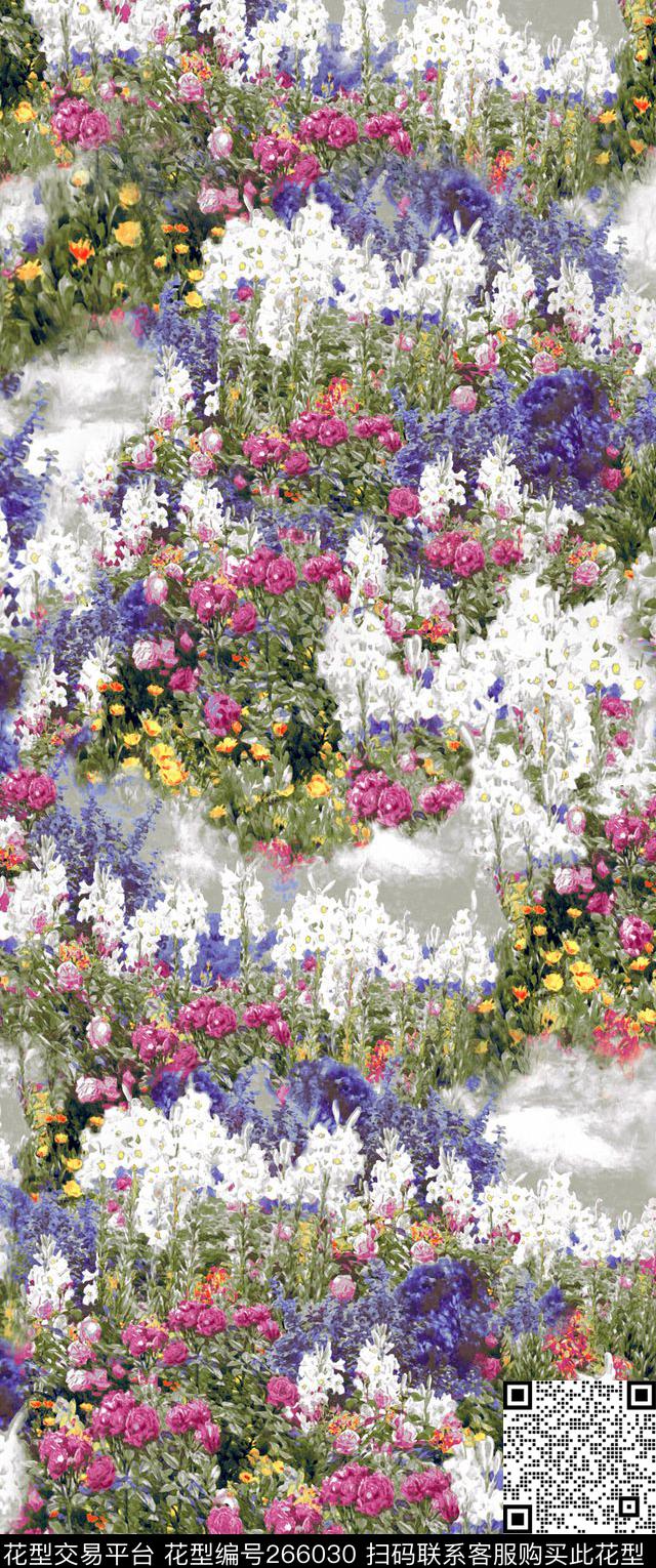 花卉薰衣草复古数码印花华亿平台下载（图片编号: 266030） - 瓦栏（Walan）