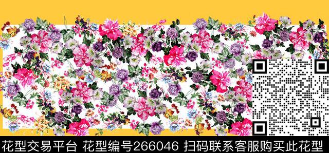 花卉碎花田园数码印花华亿平台下载（图片编号: 266046） - 瓦栏（Walan）