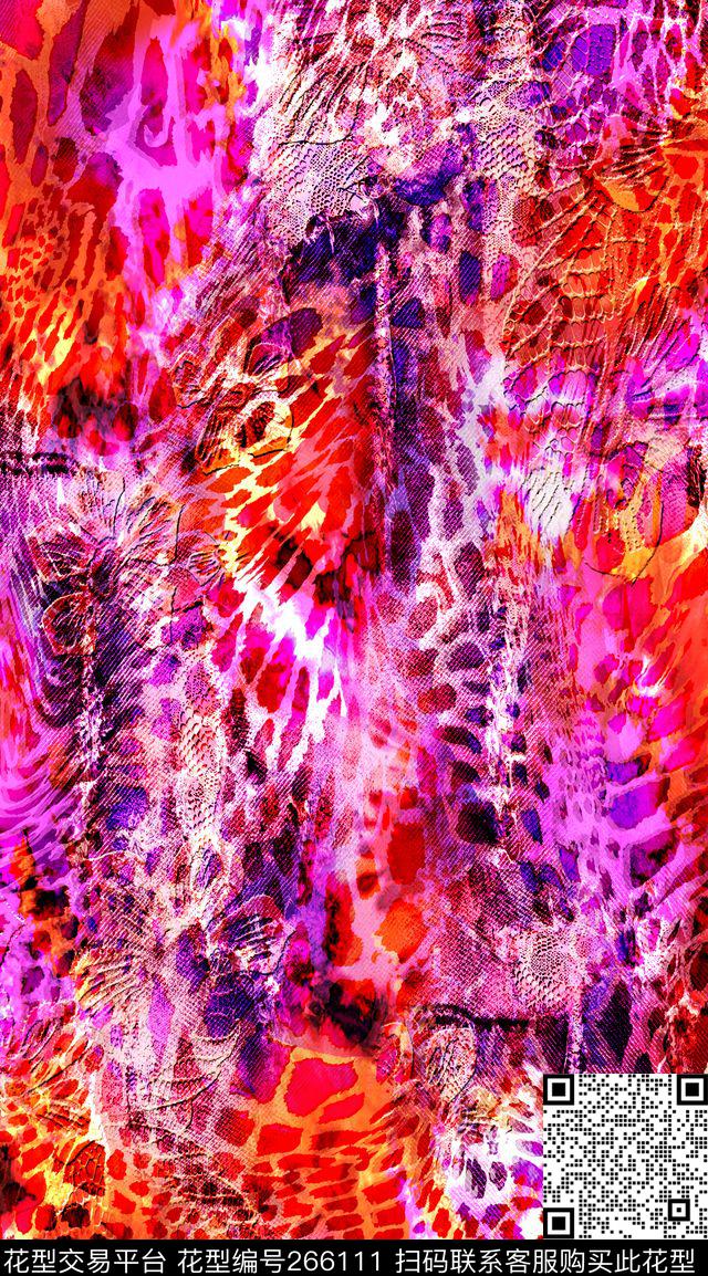 动物纹蕾丝数码印花华亿平台下载（图片编号: 266111） - 瓦栏（Walan）