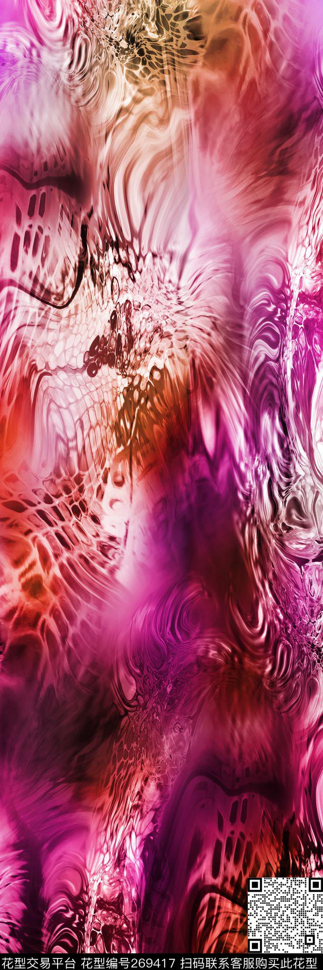 抽象绚丽彩色数码印花华亿平台下载（图片编号: 269417） - 瓦栏（Walan）