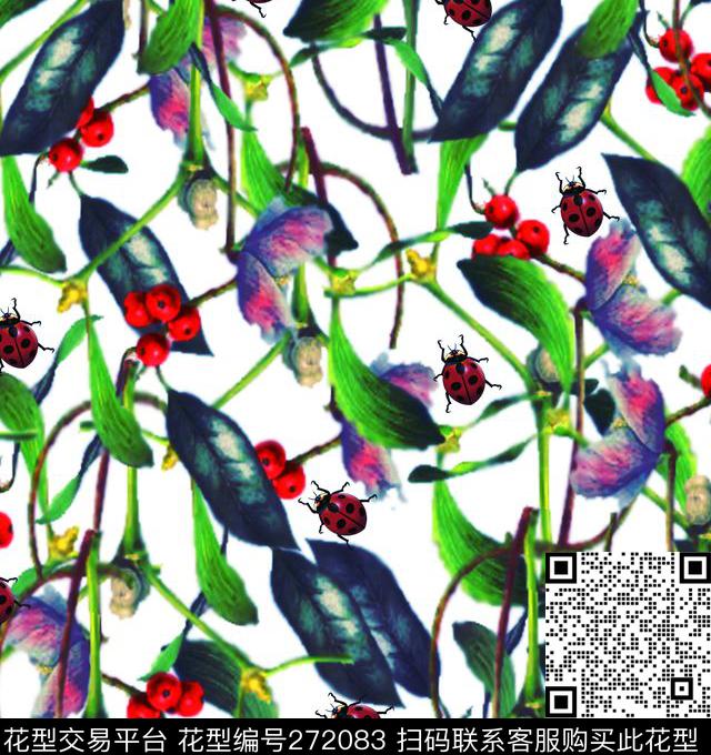 植物缠枝树叶数码印花华亿平台下载（图片编号: 272083） - 瓦栏（Walan）