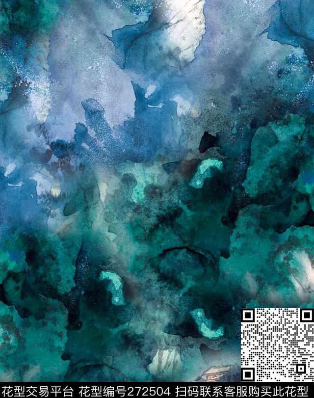 中国风水墨写意数码印花华亿平台下载（图片编号: 272504） - 瓦栏（Walan）