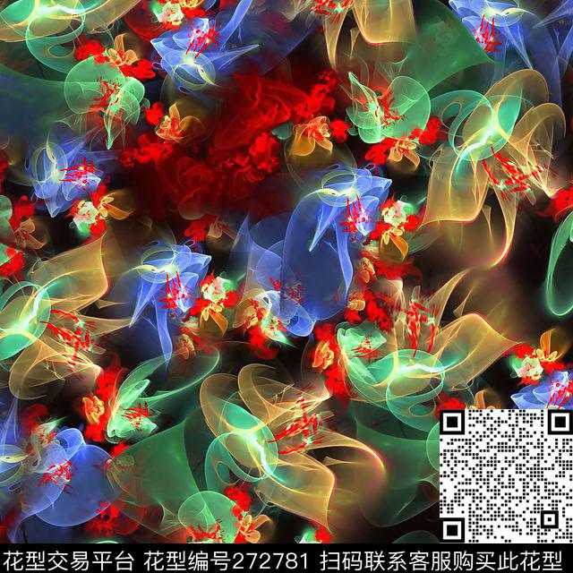 抽象绚丽迷幻数码印花华亿平台下载（图片编号: 272781） - 瓦栏（Walan）