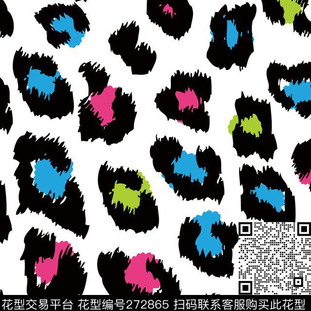 动物纹豹纹彩色豹纹传统印花华亿平台下载（图片编号: 272865） - 瓦栏（Walan）