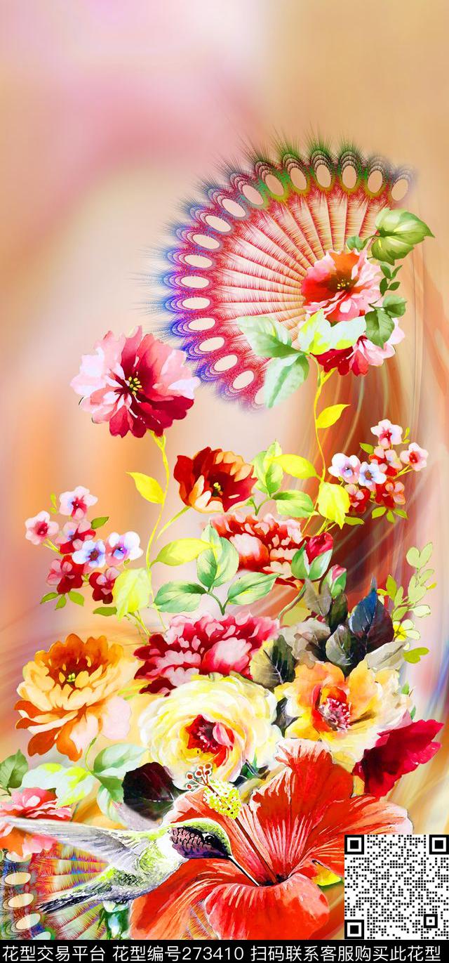 定位花卉花朵数码印花华亿平台下载（图片编号: 273410） - 瓦栏（Walan）
