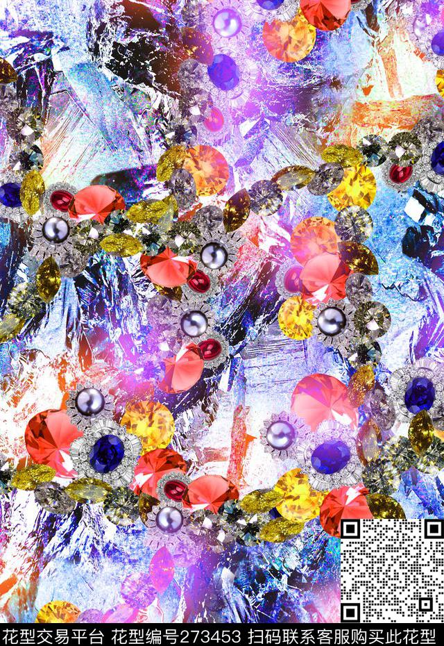 珠宝宝石肌理数码印花华亿平台下载（图片编号: 273453） - 瓦栏（Walan）