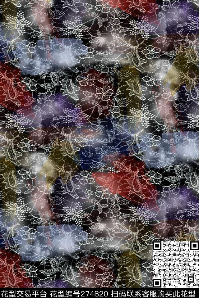 花卉描绘复古数码印花华亿平台下载（图片编号: 274820） - 瓦栏（Walan）