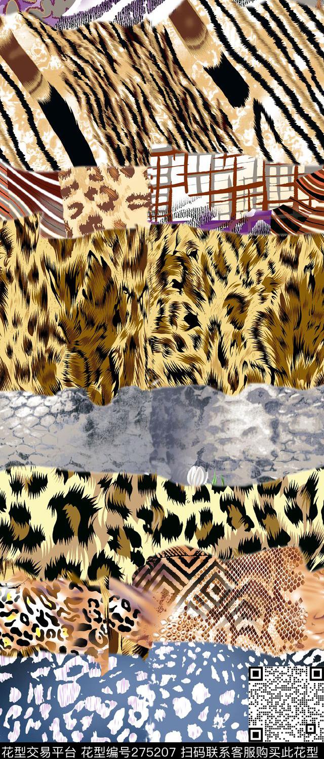 动物纹豹纹斑马纹数码印花华亿平台下载（图片编号: 275207） - 瓦栏（Walan）