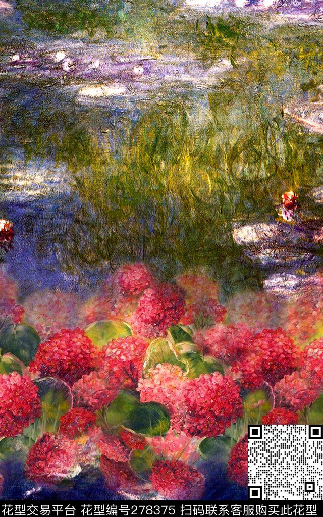 定位花卉油画数码印花华亿平台下载（图片编号: 278375） - 瓦栏（Walan）