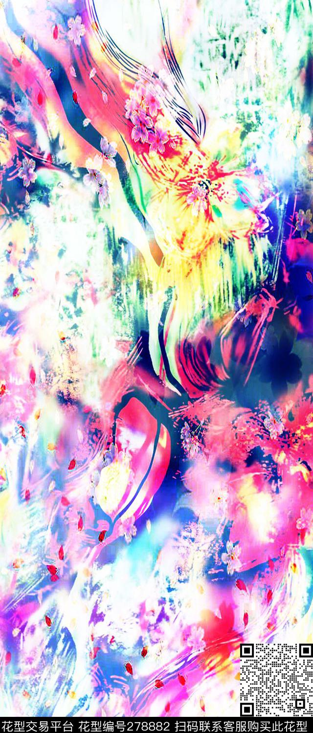 肌理抽象数码印花华亿平台下载（图片编号: 278882） - 瓦栏（Walan）