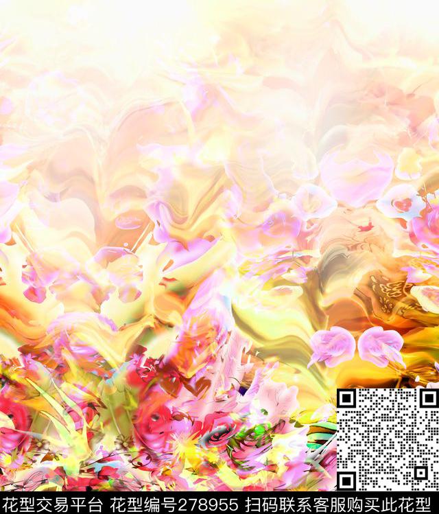定位肌理花卉数码印花华亿平台下载（图片编号: 278955） - 瓦栏（Walan）
