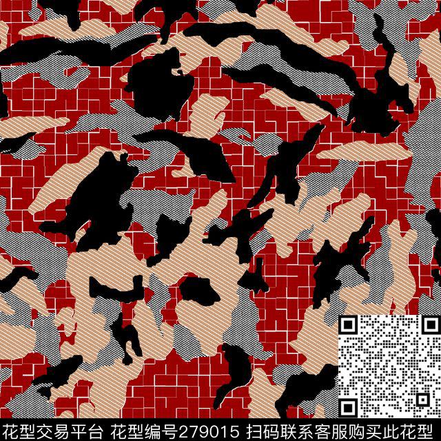 迷彩色块拼接传统印花华亿平台下载（图片编号: 279015） - 瓦栏（Walan）