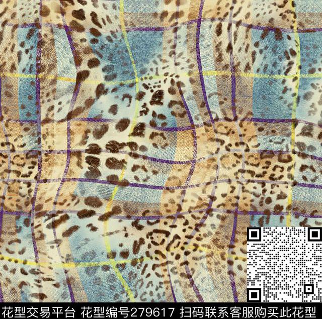 蛇纹抽象虎皮豹纹数码印花华亿平台下载（图片编号: 279617） - 瓦栏（Walan）