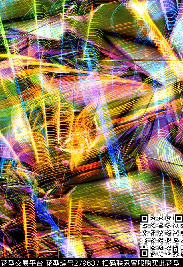 抽象肌理光线数码印花华亿平台下载（图片编号: 279637） - 瓦栏（Walan）